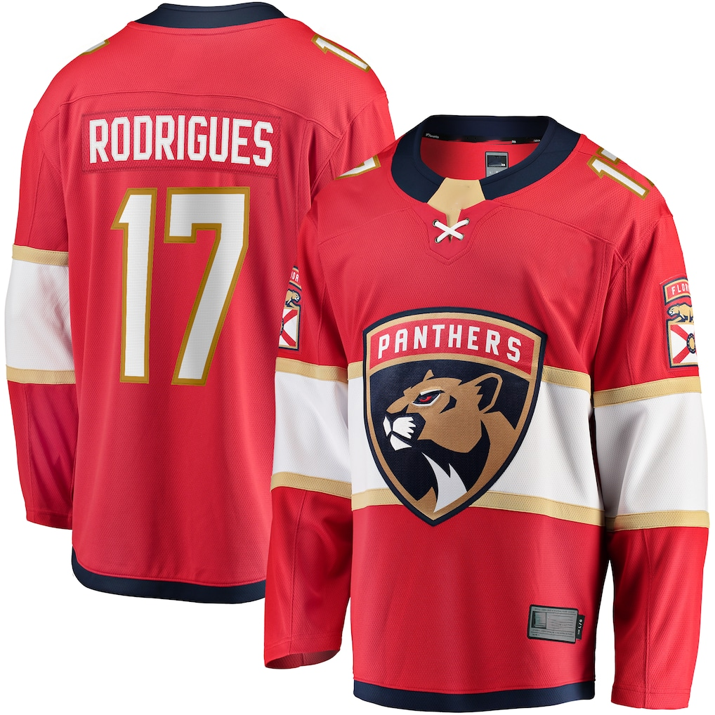 Jdoa F.Panthers #17 Evan Rodrigues Red Home Breakaway Jerseys