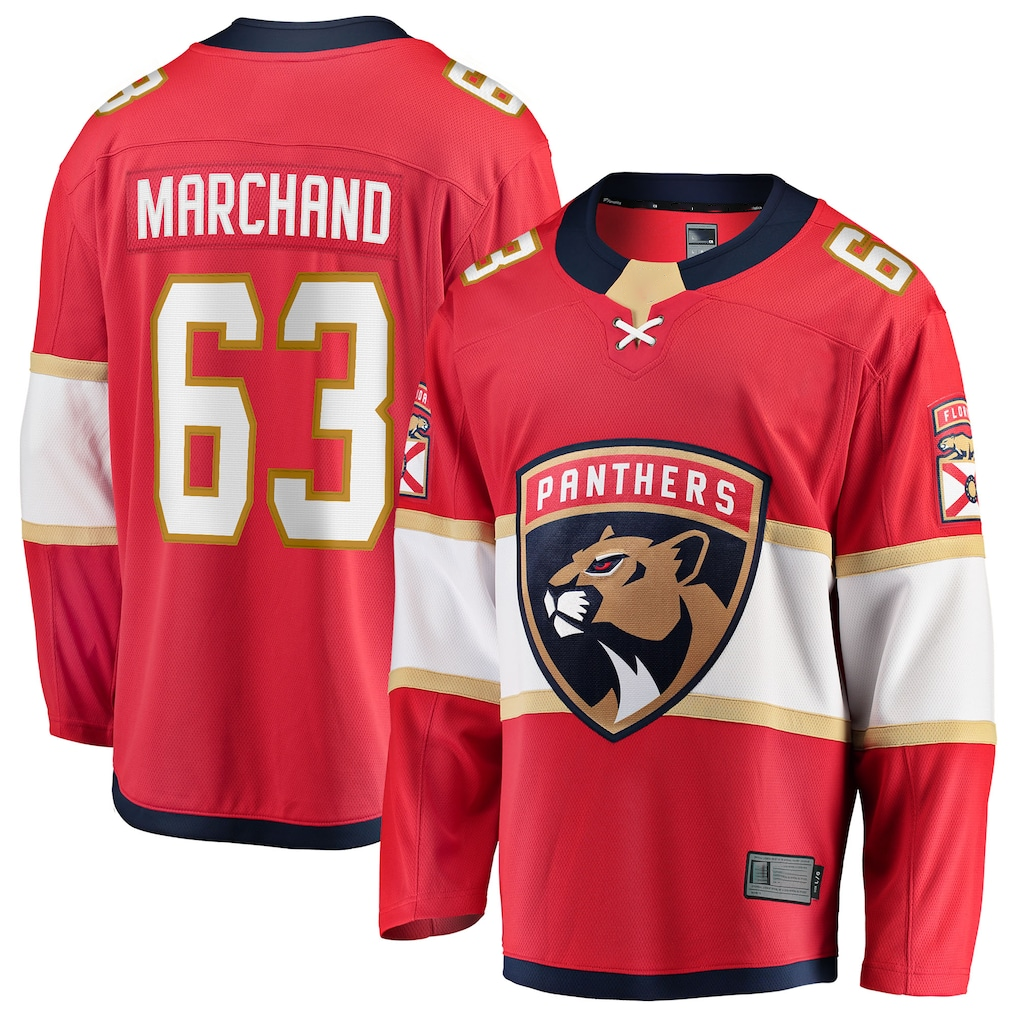 Jdoa F.Panthers #63 Brad Marchand Red Home Breakaway Jerseys
