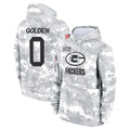 Jdoa GB.Packers #0 Matthew Golden Player Arctic Camo Salute to Service Hoodies Limited Game Stitched Jerseys