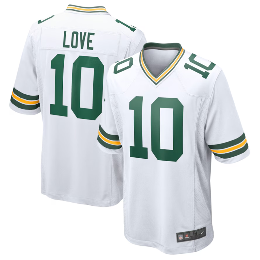 Jdoa GB.Packers #10 Jordan Love Player White Replica Game  Stitched Jerseys