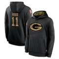 Jdoa GB.Packers #11 Jayden Reed Player Black Salute to Service Hoodies Limited Game Stitched Jerseys