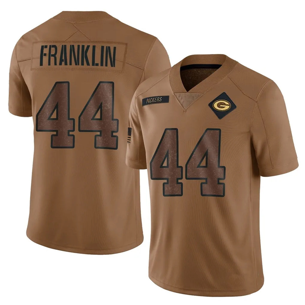 Jdoa GB.Packers #44 Zaire Franklin Player Brown Salute To Service Limited Stitched Jerseys