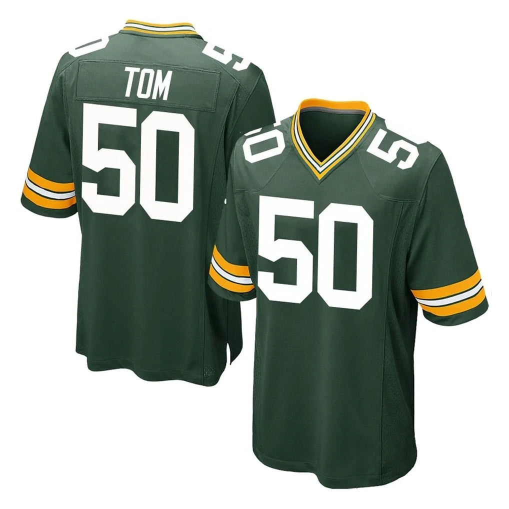 Jdoa GB.Packers #50 Zach Tom Player Green Home Game Stitched Jerseys