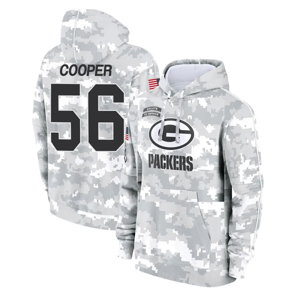 Jdoa GB.Packers #56 Edgerrin Cooper Player Arctic Camo Salute to Service Hoodies Limited Game Stitched Jerseys