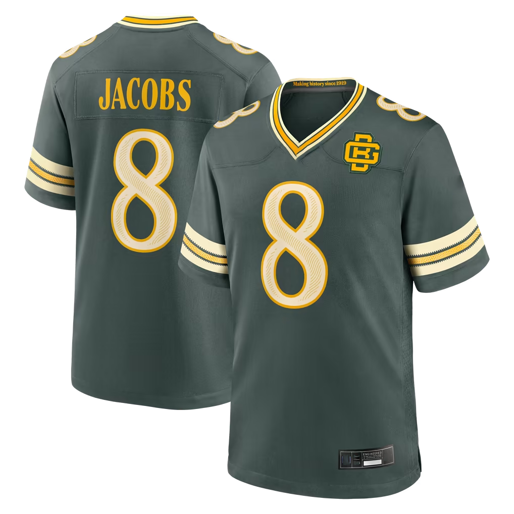 Jdoa GB.Packers #8 Josh Jacobs Green 2026 Rivalries Collection Game Stitched Jerseys