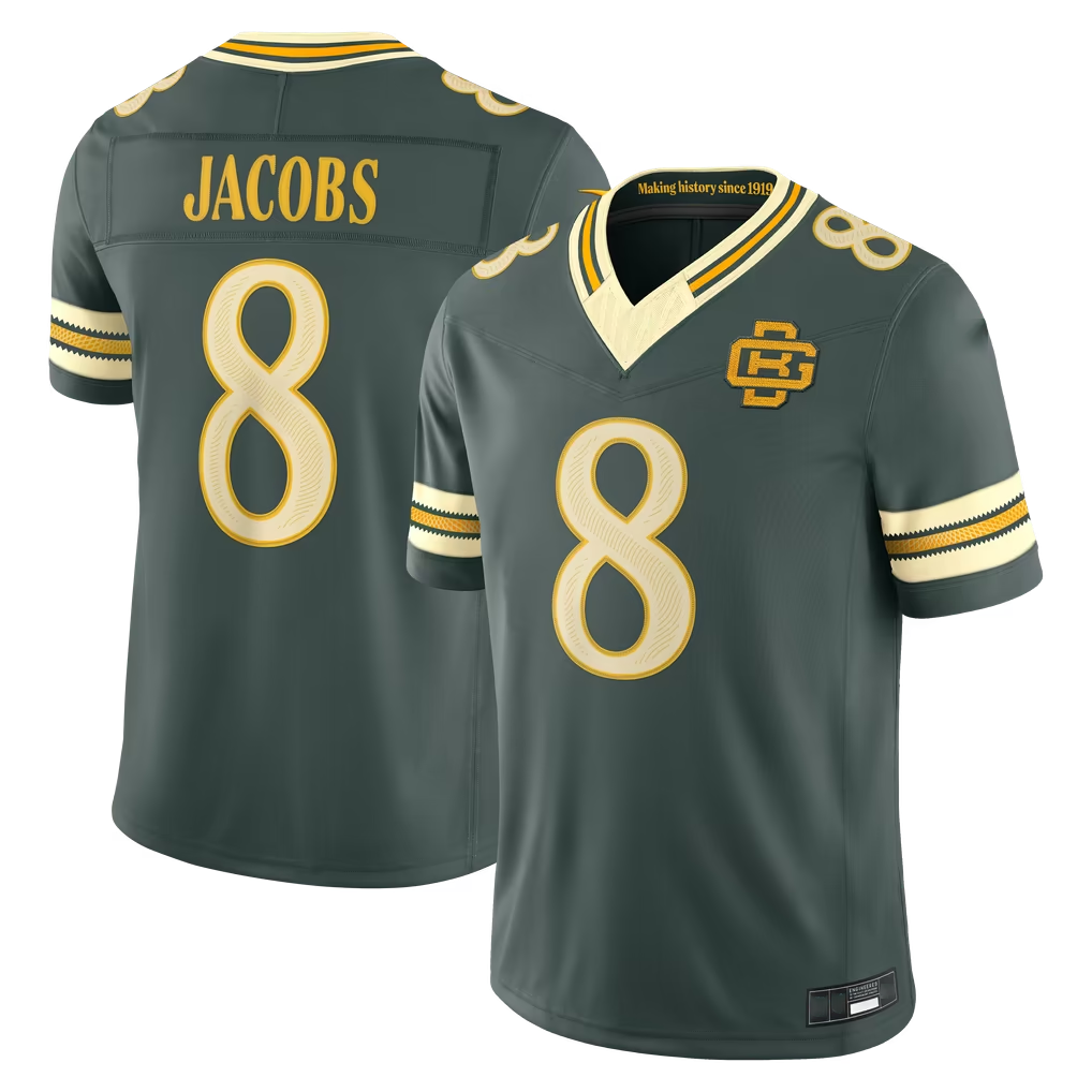 Jdoa GB.Packers #8 Josh Jacobs Green 2026 Rivalries Collection Limited Stitched Jerseys