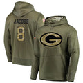 Jdoa GB.Packers #8 Josh Jacobs Player Olive Salute to Service Pullover Hoodie Game Stitched Jerseys