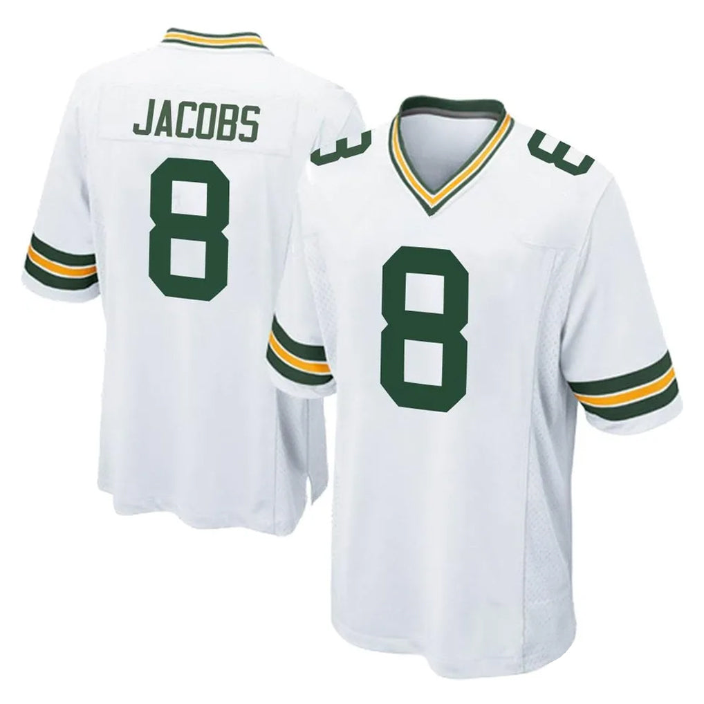 Jdoa GB.Packers #8 Josh Jacobs Player White Home Game Stitched Jerseys