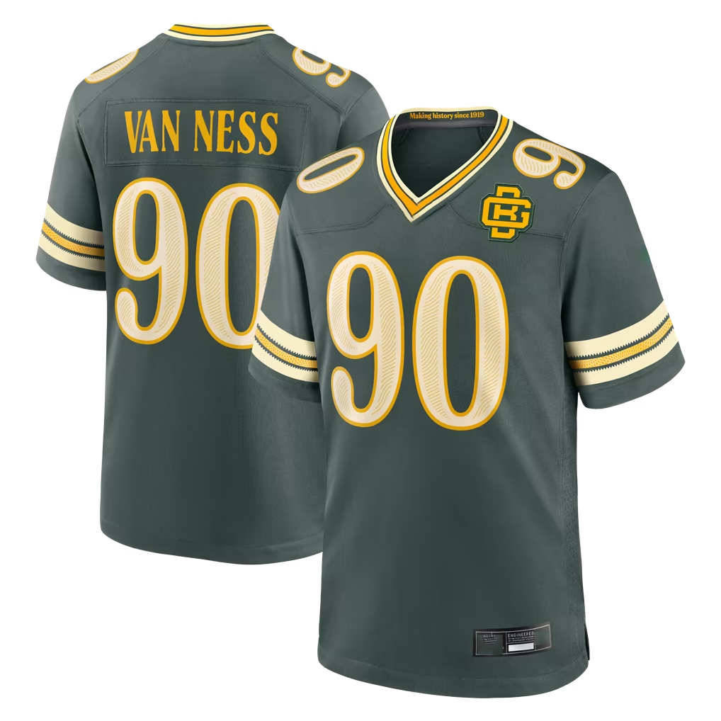 Jdoa GB.Packers #90 Lukas Van Ness Green 2026 Rivalries Collection Game Stitched Jerseys