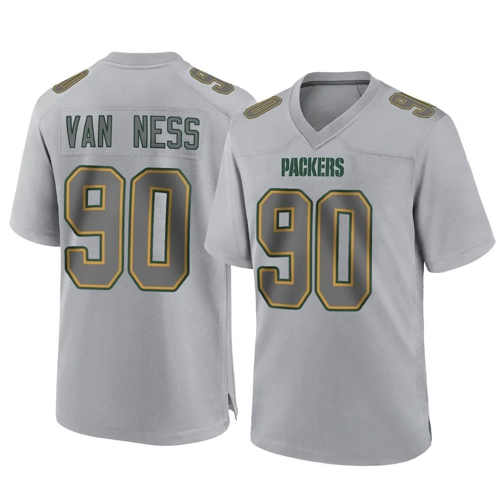Jdoa GB.Packers #90 Lukas Van Ness Player Gray Atmosphere Fashion Home Game Stitched Jerseys