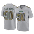 Jdoa GB.Packers #90 Lukas Van Ness Player Gray Atmosphere Fashion Home Game Stitched Jerseys