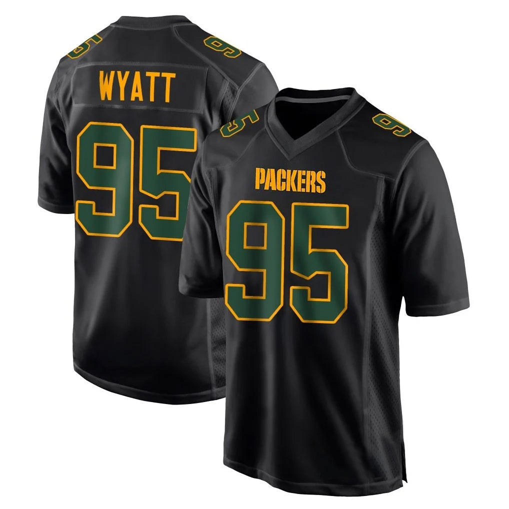 Jdoa GB.Packers #95 Devonte Wyatt Player Black Fashion Home Game Stitched Jerseys