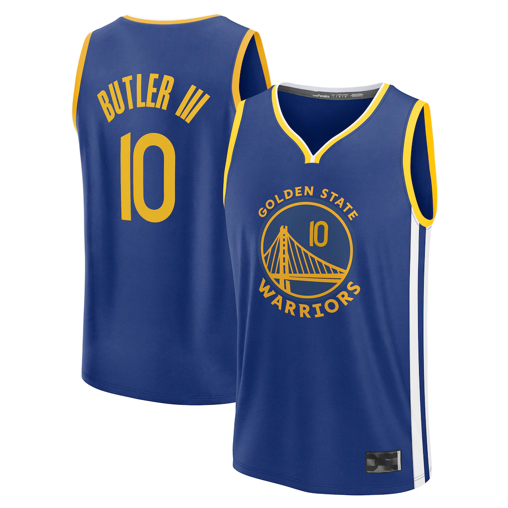 Xdoa G.State Warriors #10 Jimmy Butler III Royal Fast Break Replica Player Jerseys - Icon Edition