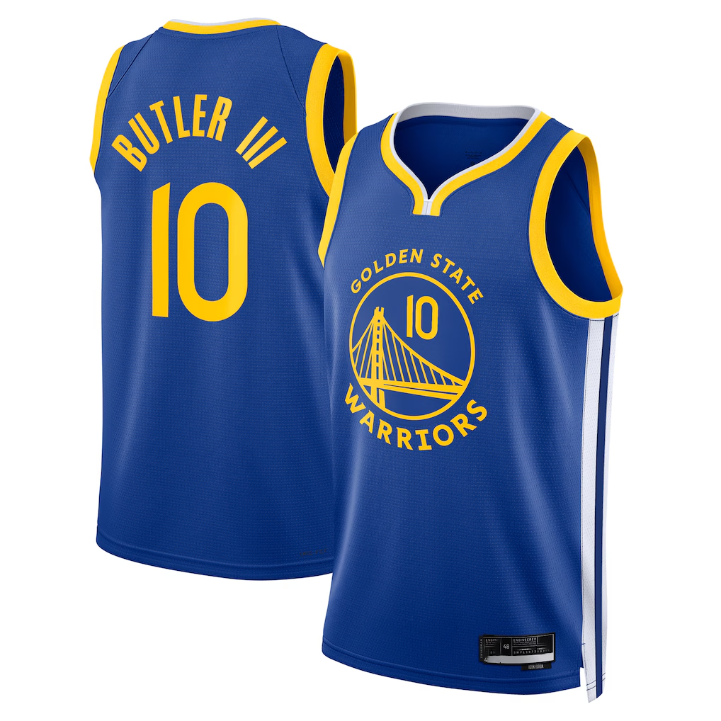Xdoa G.State Warriors #10 Jimmy Butler III Royal Swingman Jerseys - Icon Edition