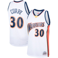 Xdoa G.State Warriors #30 Stephen Curry Mitchell & Ness White Hardwood Classics Swingman Jerseys