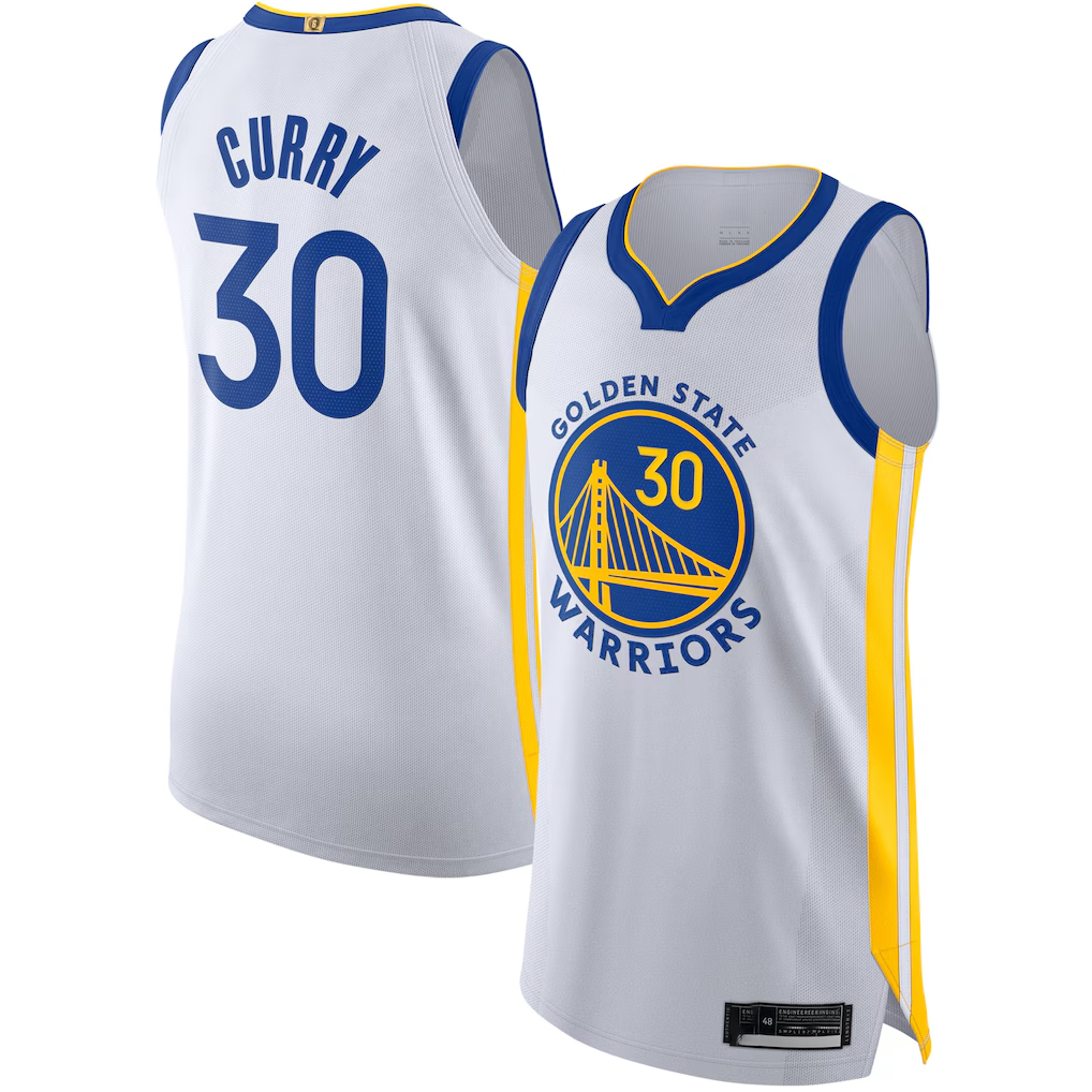 Xdoa G.State Warriors #30 Stephen Curry White Authentic Jerseys - Association Edition
