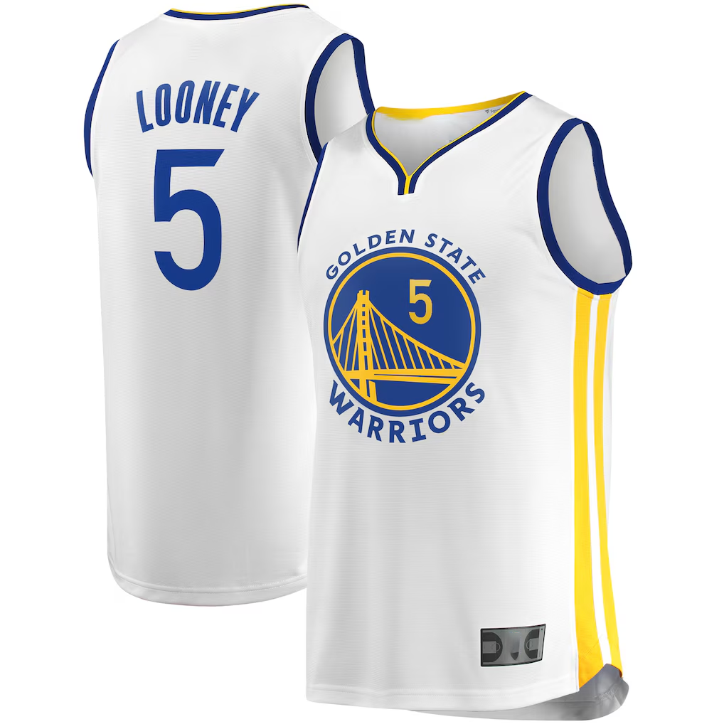 Xdoa G.State Warriors #5 Kevon Looney White Fast Break Player Replica Jerseys - Association Edition