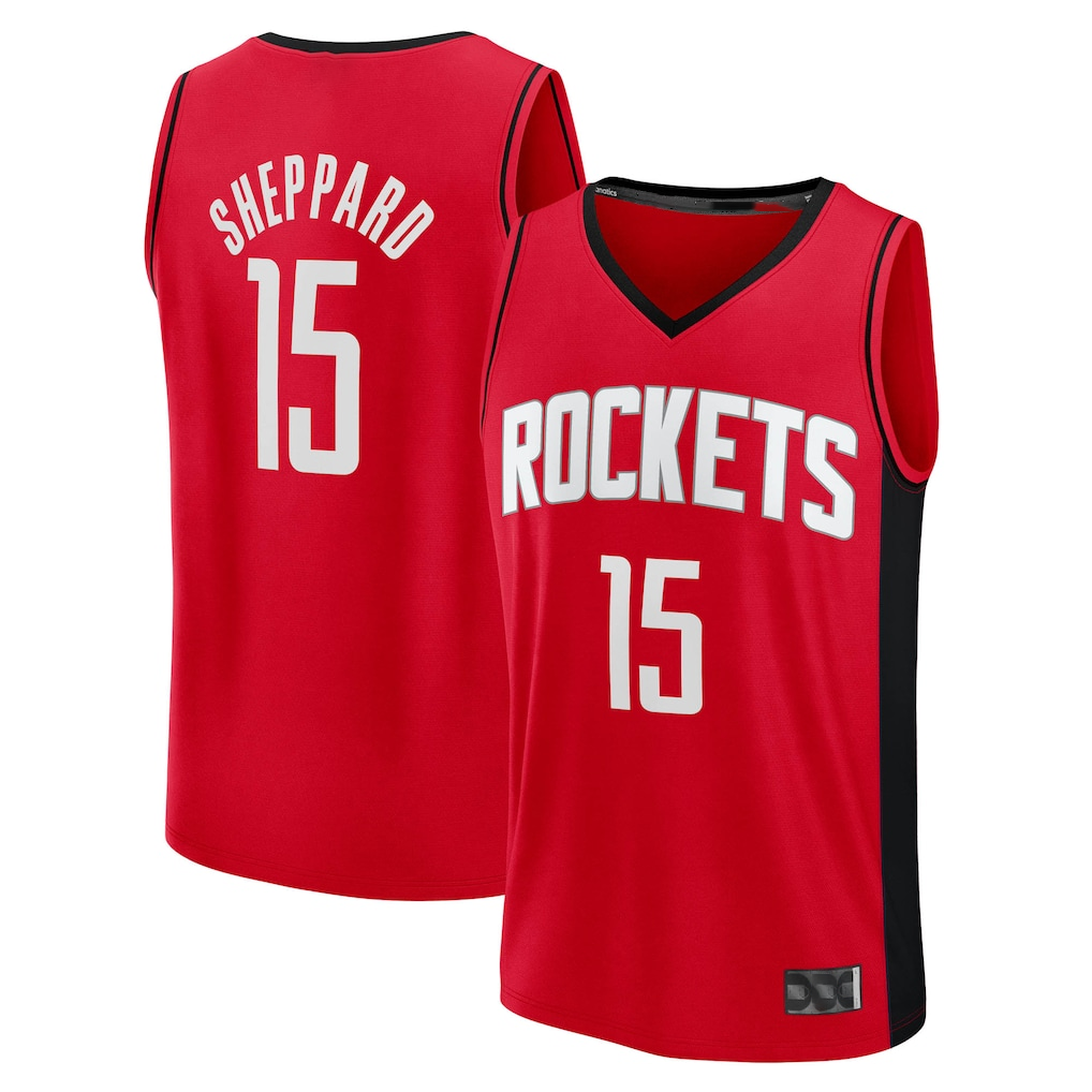 Xdoa H.Rockets #15 Reed Sheppard Red Fast Break Replica Stitched Jerseys-Icon Edition