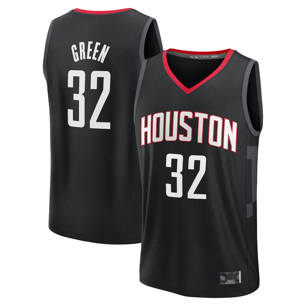 Xdoa H.Rockets #32 Jeff Green Black Fast Break Replica Player Stitched Jerseys-Statement Edition