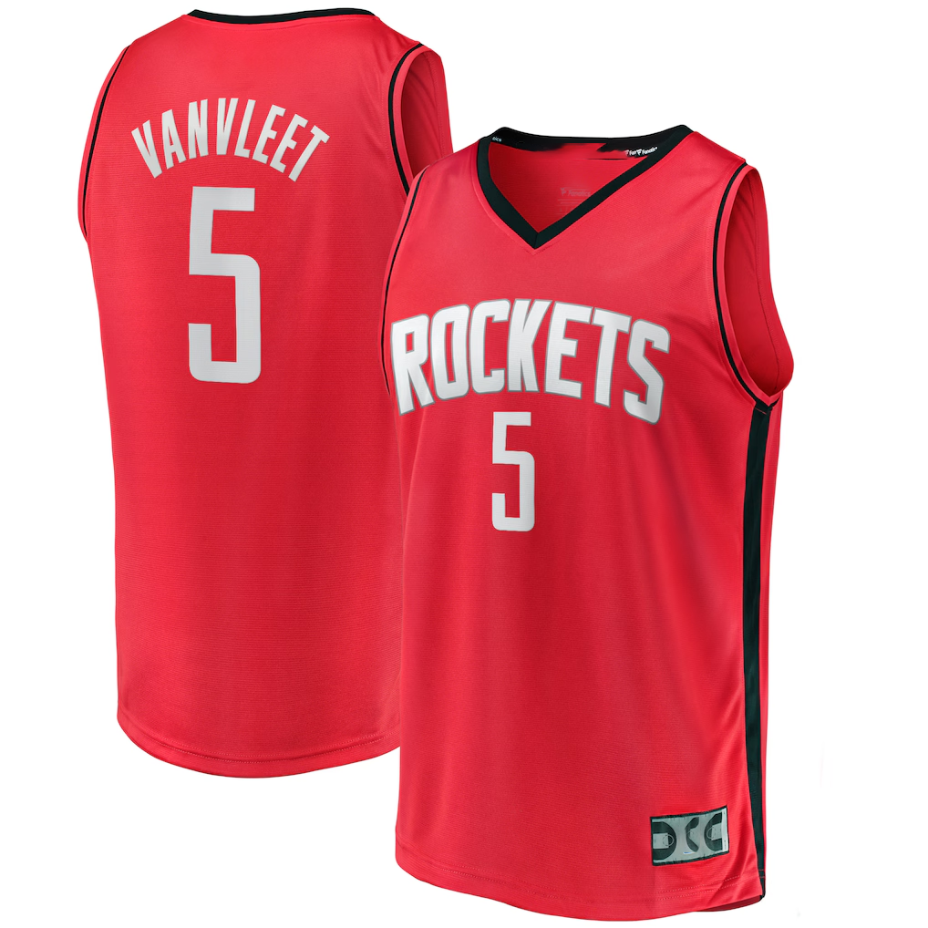 Jdoa H.Rockets #5 Fred VanVleet Red Fast Break Replica Player Stitched Jerseys-Icon Edition