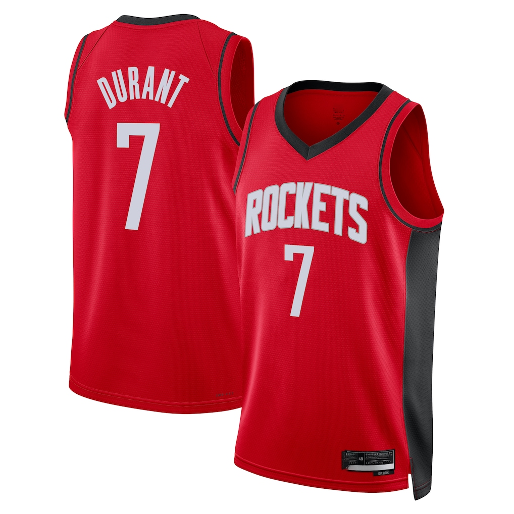Xdoa H.Rockets #7 Kevin Durant Red Swingman Player Stitched Jerseys-Icon Edition