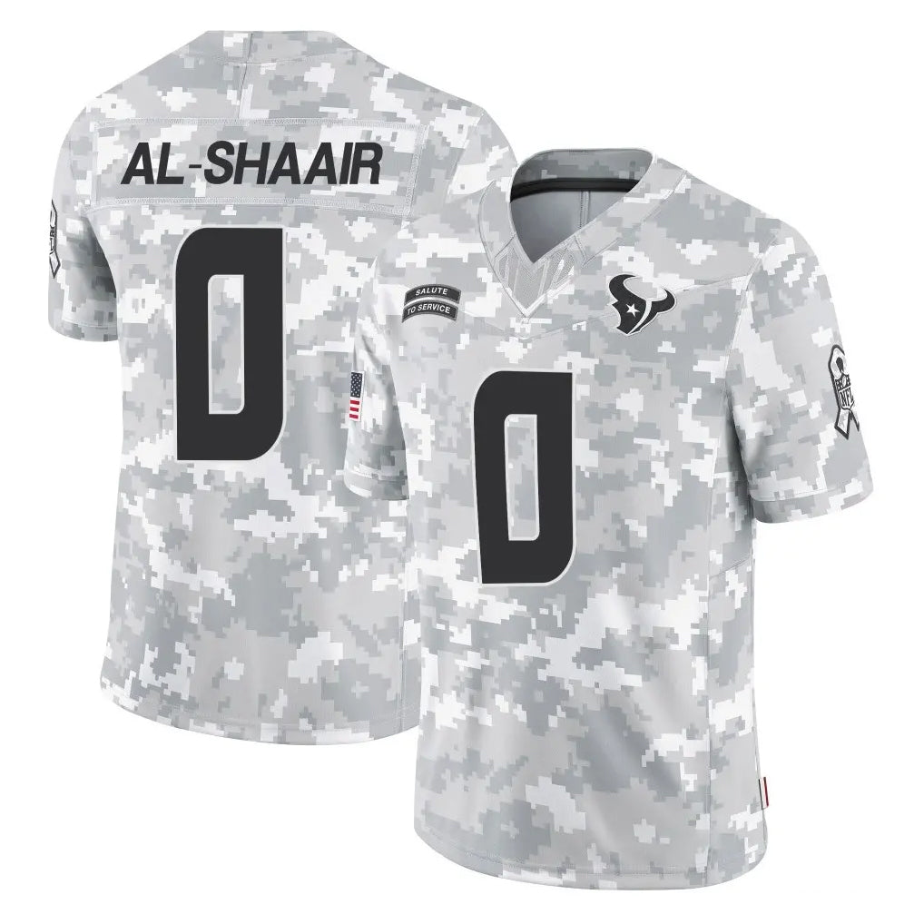 Jdoa H.Texans #0 Azeez Al-Shaair Player Arctic Camo Salute To Service Limited Game Stitched Jerseys