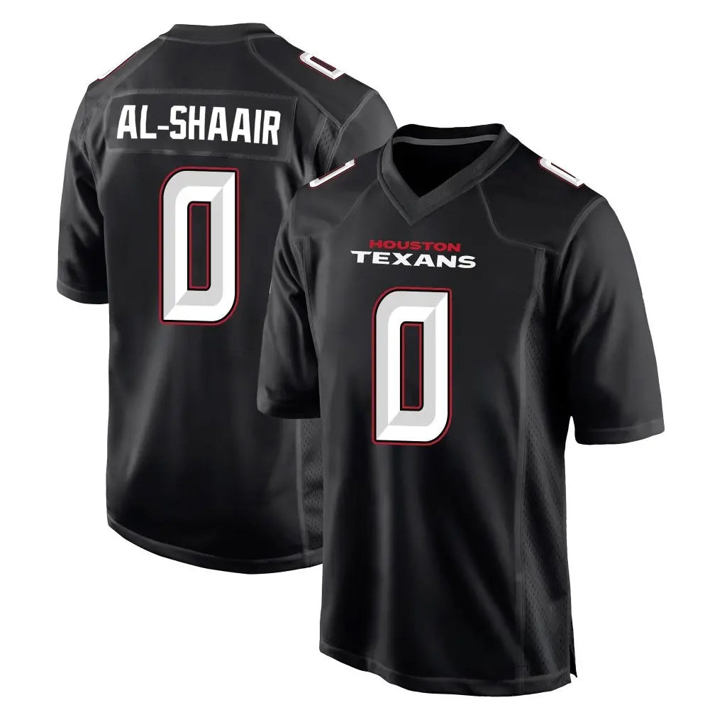 Jdoa H.Texans #0 Azeez Al-Shaair Player Carbon Black Fashion Home Game Stitched Jerseys