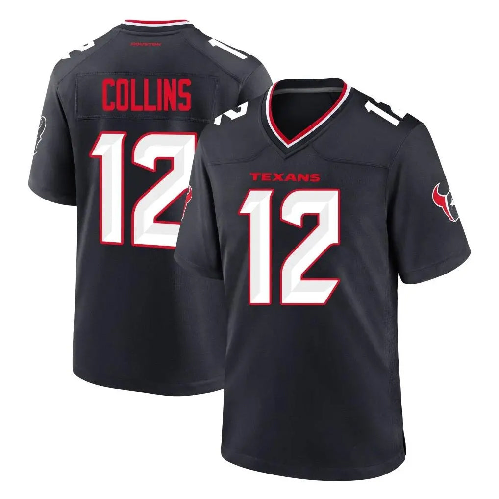 Jdoa H.Texans #12 Nico Collins Player Navy Team Home Game Stitched Jerseys
