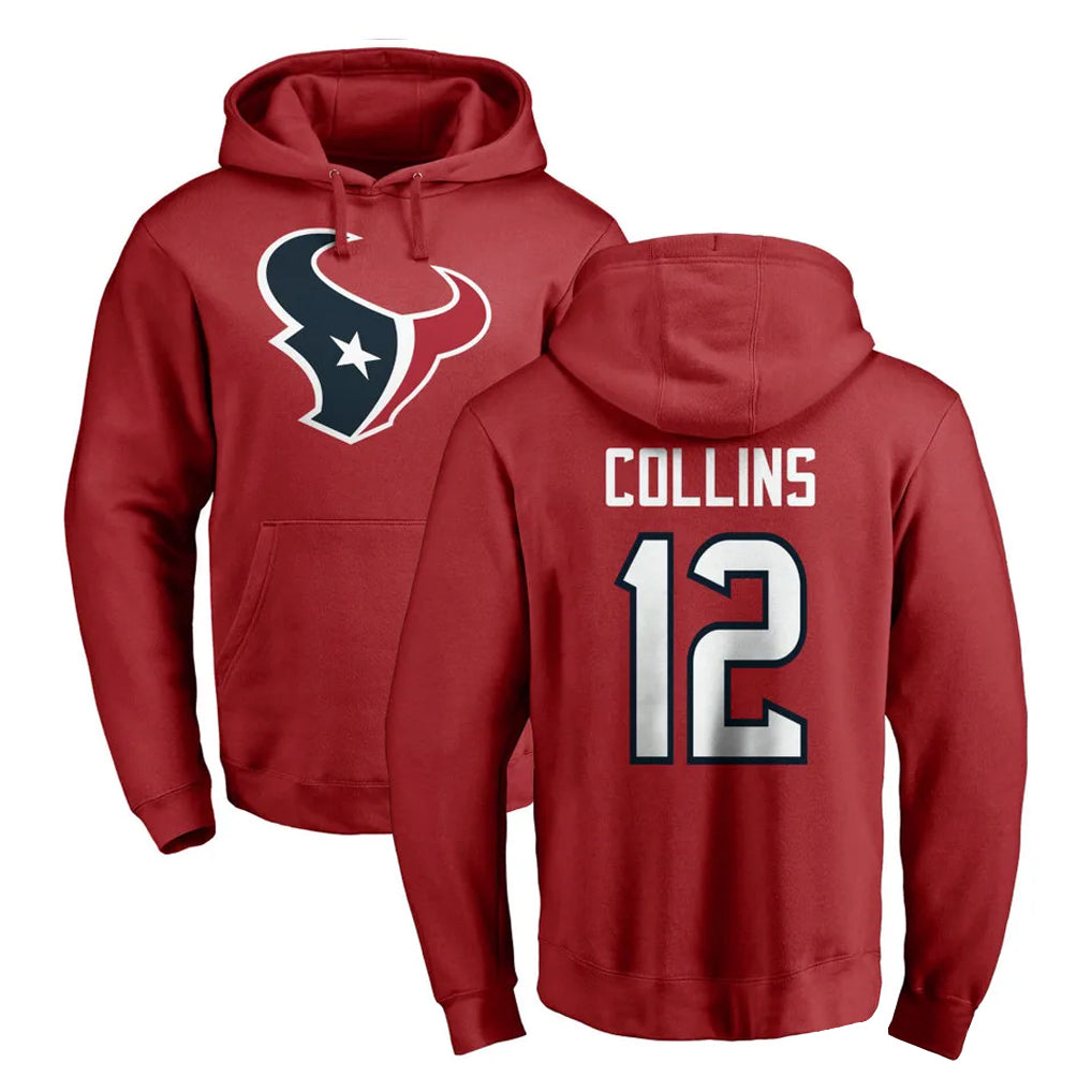 Jdoa H.Texans #12 Nico Collins Player Red Pro Line Pullover Hoodie Limited Game Stitched Jerseys