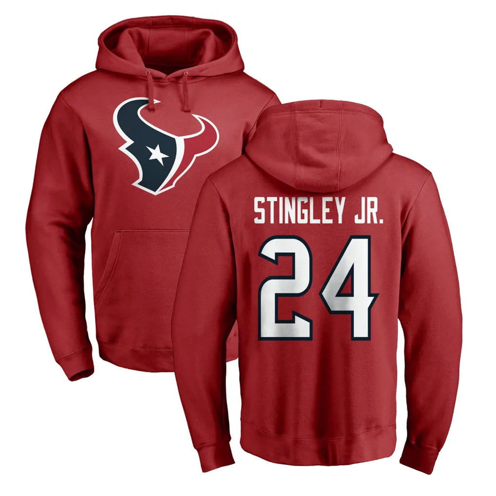 Jdoa H.Texans #24 Derek Stingley Jr. Player Red Pro Line Pullover Hoodie Limited Game Stitched Jerseys