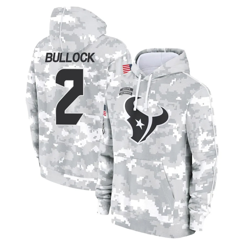 Jdoa H.Texans #2 Calen Bullock Player Arctic Camo Salute to Service Hoodies Limited Game Stitched Jerseys