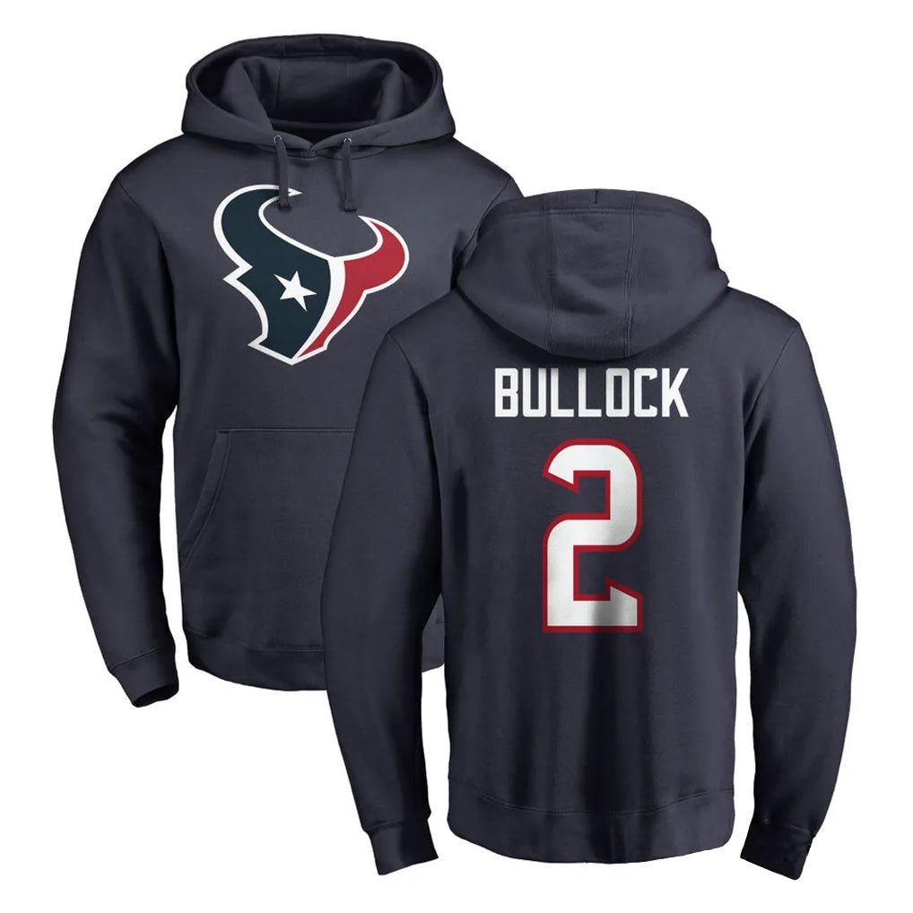 Jdoa H.Texans #2 Calen Bullock Player Navy Pro Line Pullover Hoodie Limited Game Stitched Jerseys