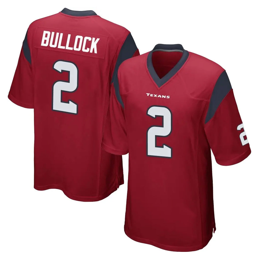 Jdoa H.Texans #2 Calen Bullock Player Red Home Game Stitched Jerseys