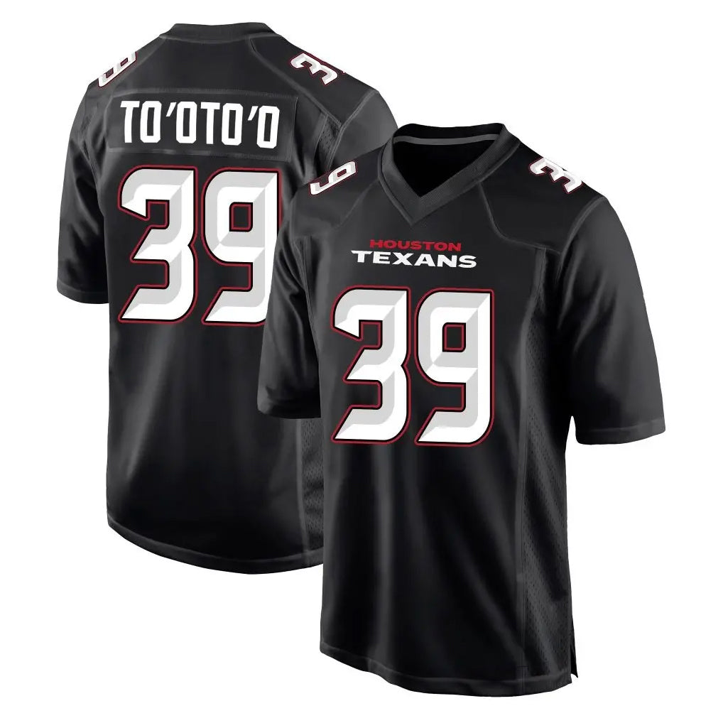Jdoa H.Texans #39 Henry To'oTo'o Player Carbon Black Fashion Home Game Stitched Jerseys