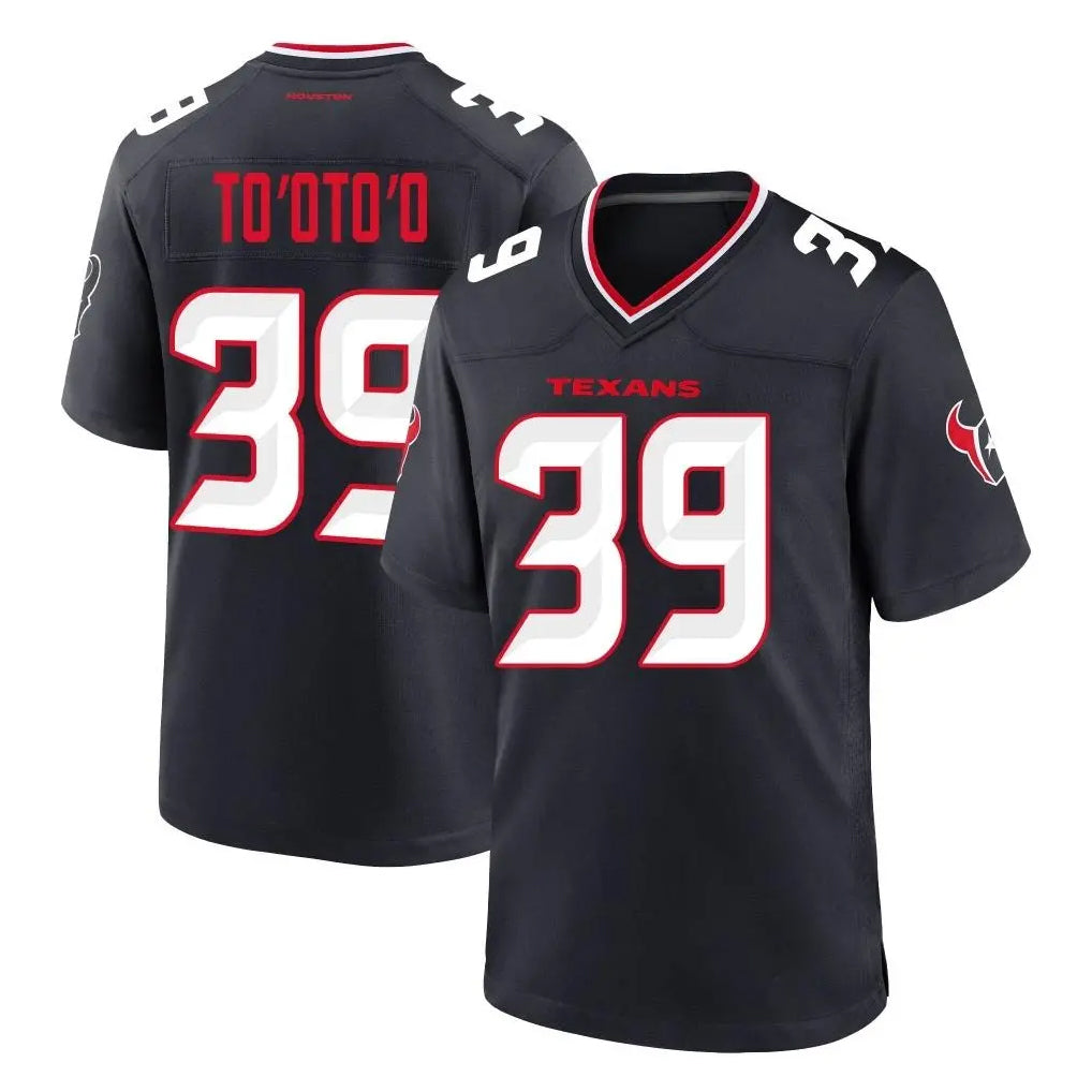 Jdoa H.Texans #39 Henry To'oTo'o Player Navy Team Home Game Stitched Jerseys