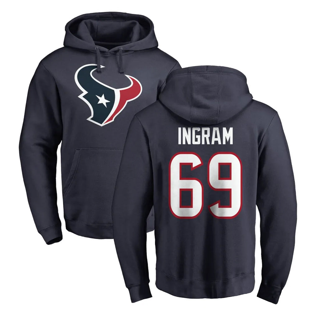 Jdoa H.Texans #69 Ed Ingram Player Navy Pro Line Pullover Hoodie Limited Game Stitched Jerseys