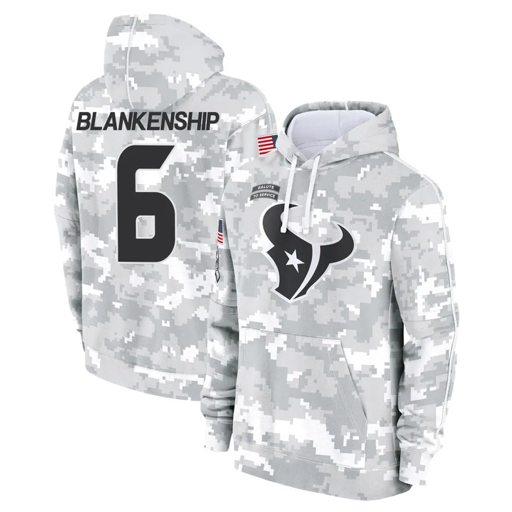 Jdoa H.Texans #6 Reed Blankenship Player Arctic Camo Salute to Service Hoodies Limited Game Stitched Jerseys