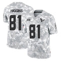 Jdoa H.Texans #81 Jayden Higgins Player Arctic Camo Salute To Service Limited Game Stitched Jerseys
