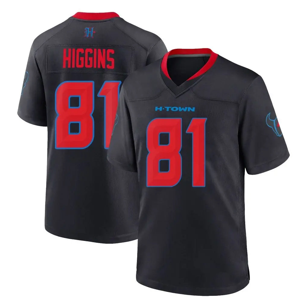 Jdoa H.Texans #81 Jayden Higgins Player Navy 2nd Alternate Home Game Stitched Jerseys