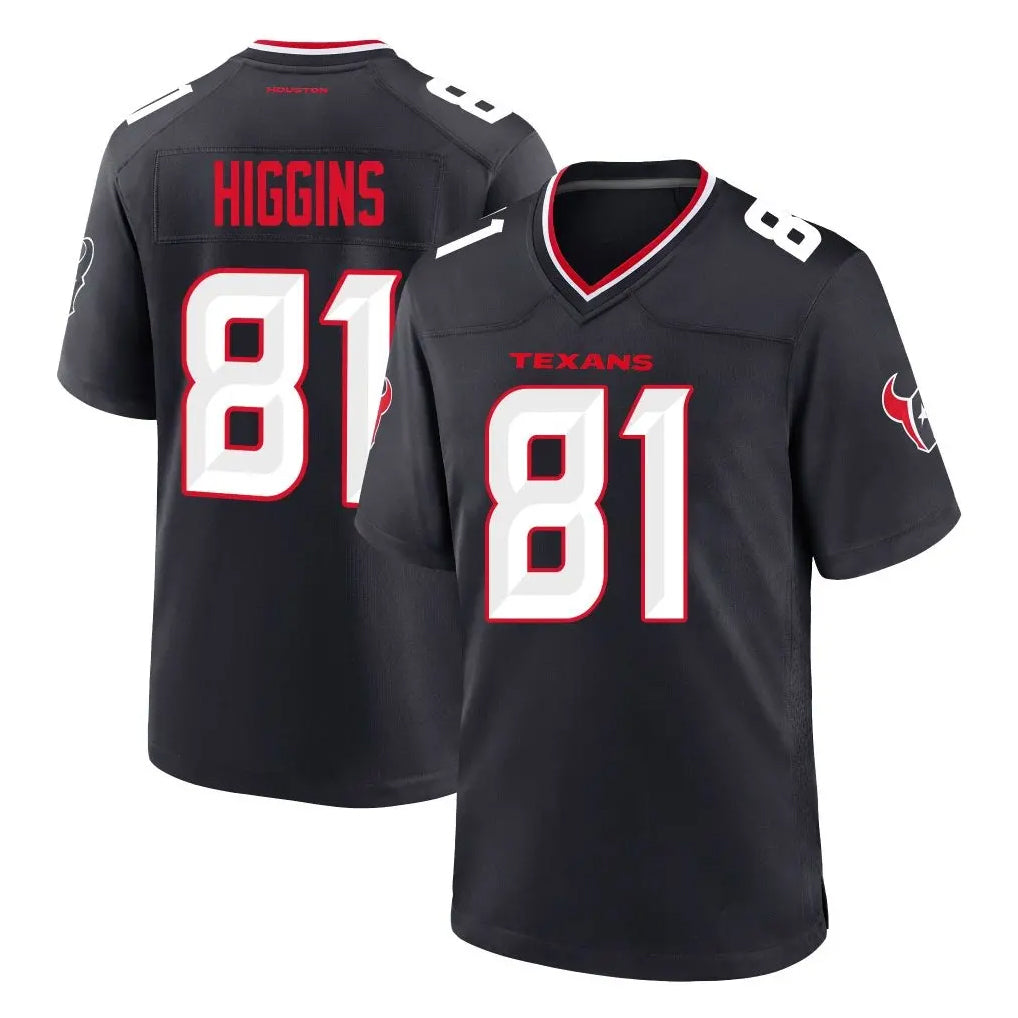 Jdoa H.Texans #81 Jayden Higgins Player Navy Team Home Game Stitched Jerseys