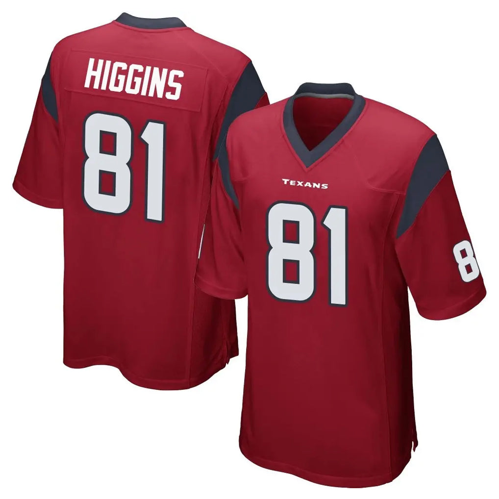 Jdoa H.Texans #81 Jayden Higgins Player Red Home Game Stitched Jerseys
