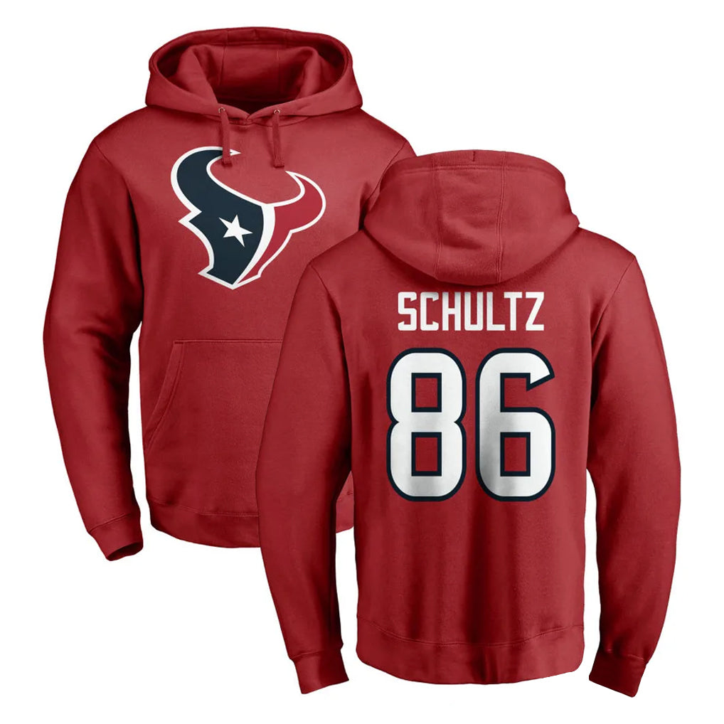 Jdoa H.Texans #86 Dalton Schultz Player Red Pro Line Pullover Hoodie Limited Game Stitched Jerseys