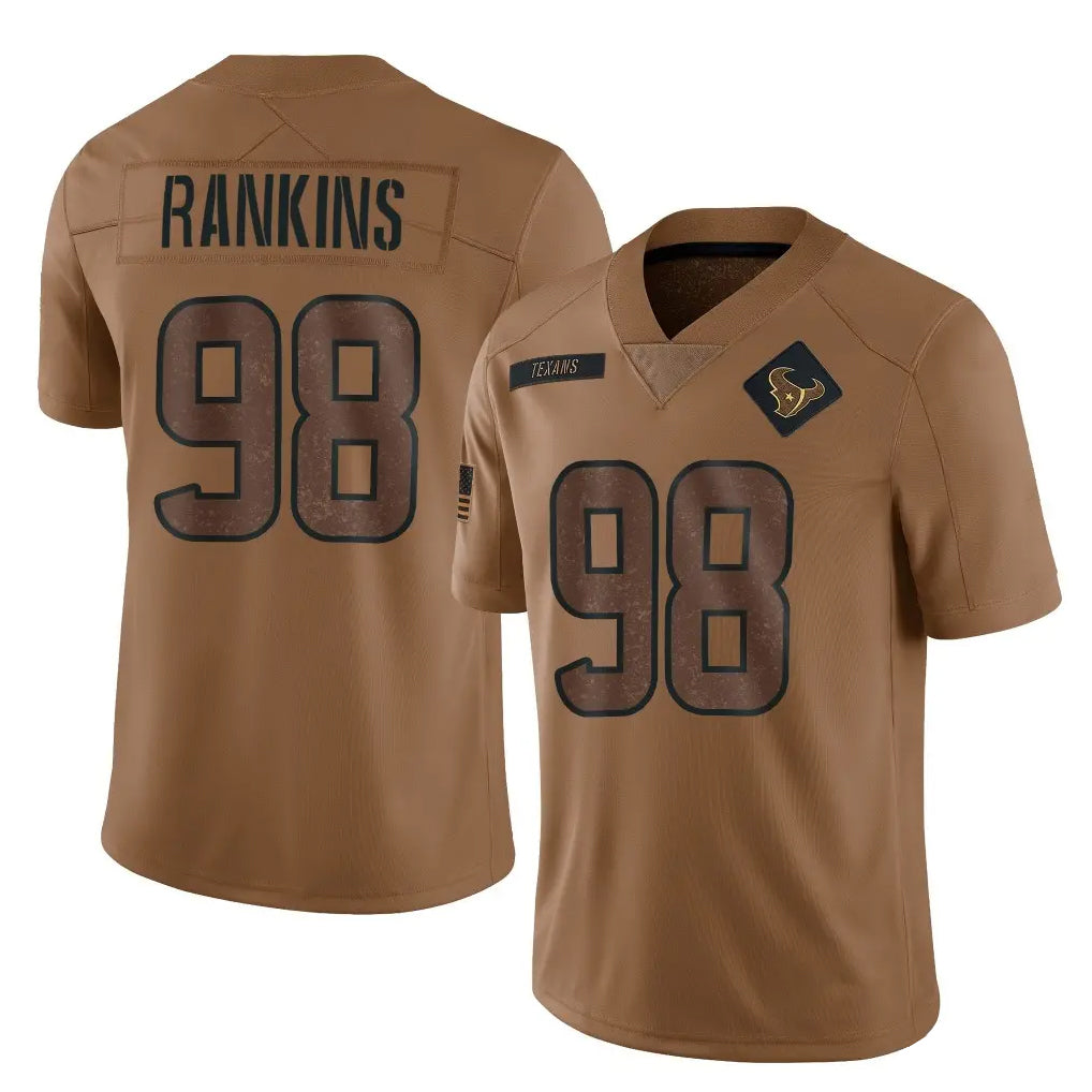 Jdoa H.Texans #98 Sheldon Rankins Player Brown Salute To Service Limited Stitched Jerseys