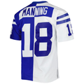 Jdoa IN.Colts #18 Peyton Manning Mitchell & Ness Royal White 1998 Split Legacy Replica Stitched Puhic Jersey