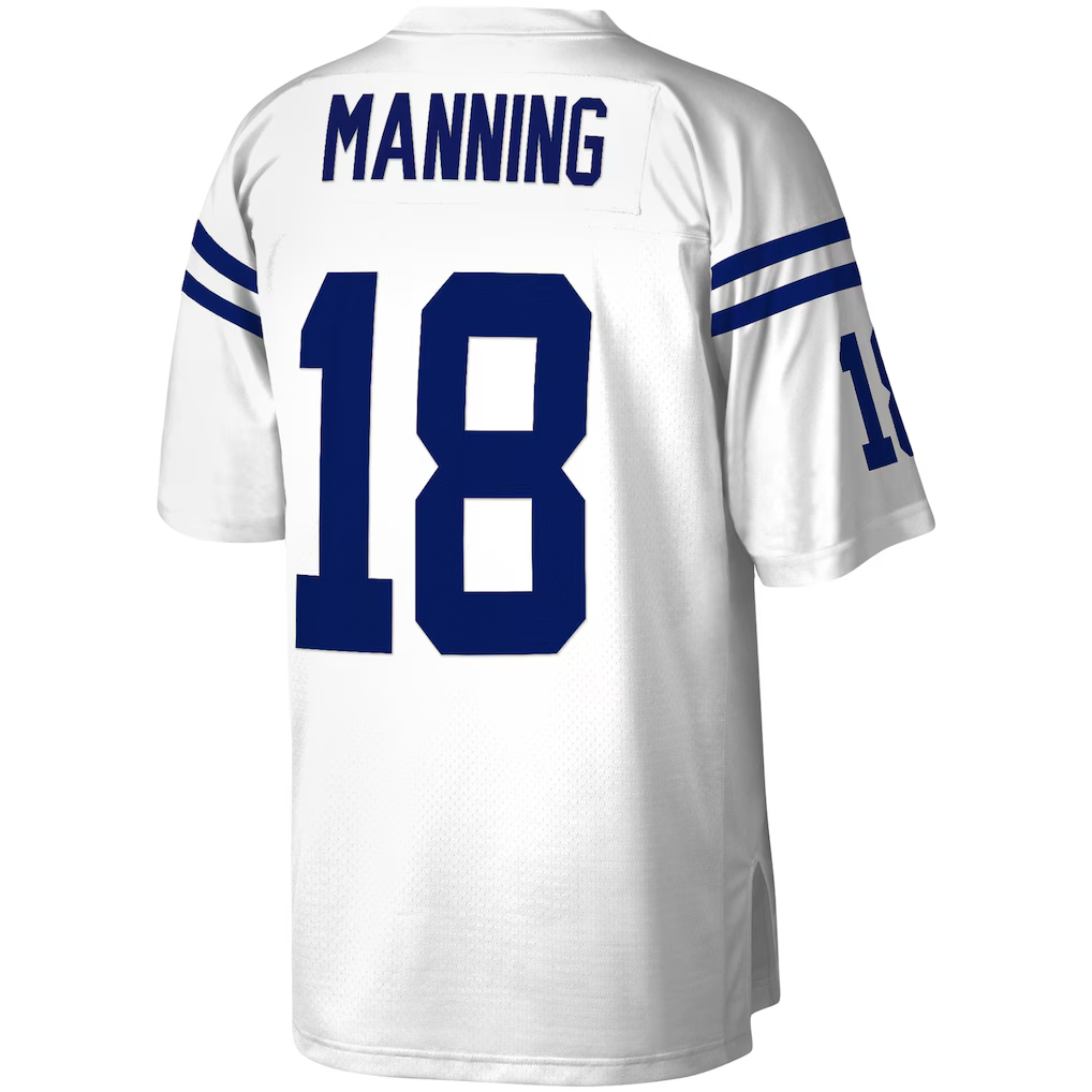 Jdoa IN.Colts #18 Peyton Manning Mitchell & Ness White Legacy Replica Jersey