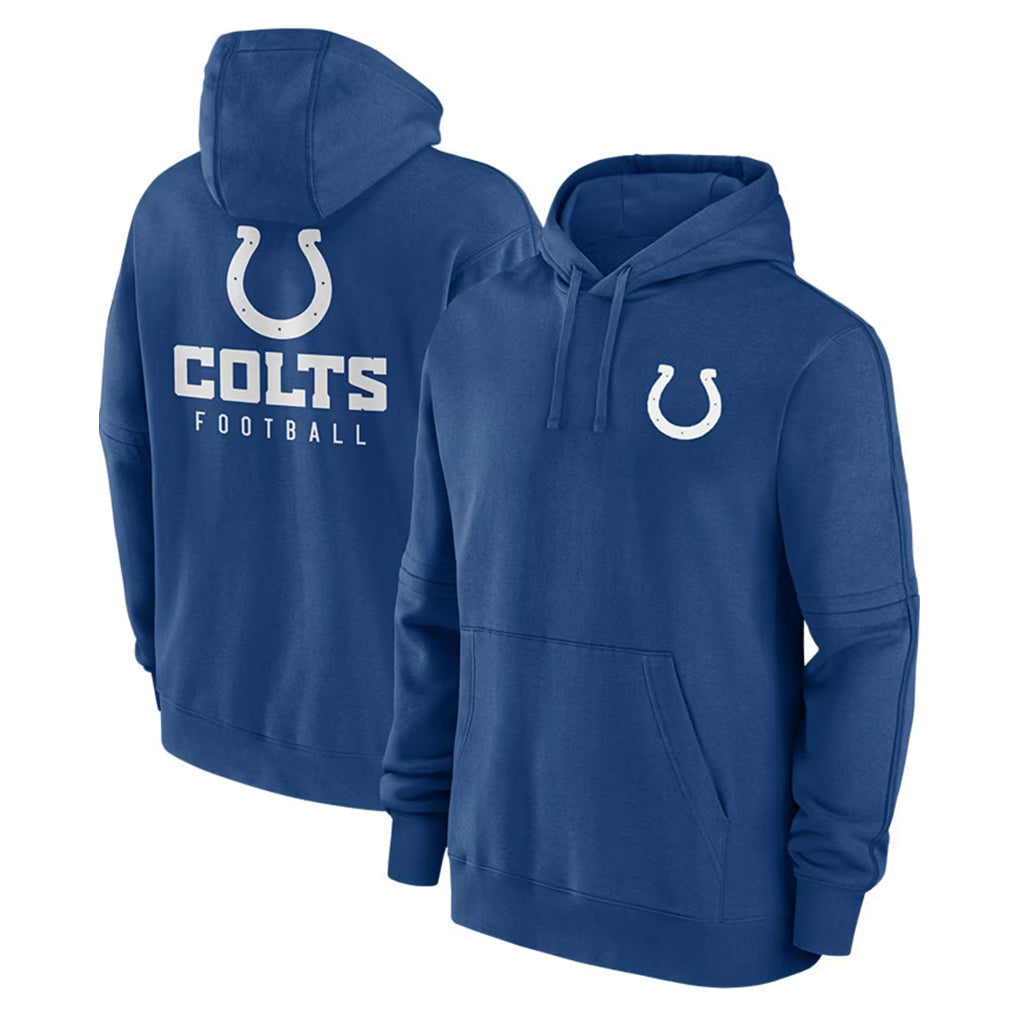Jdoa IN.Colts Blue Sideline Club Fleece Long Sleeve Hoodie Limited Blank Player Stitched Jerseys