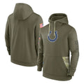 Jdoa IN.Colts Olive Salute To Service Hoodies Limited Blank Player Stitched Jerseys