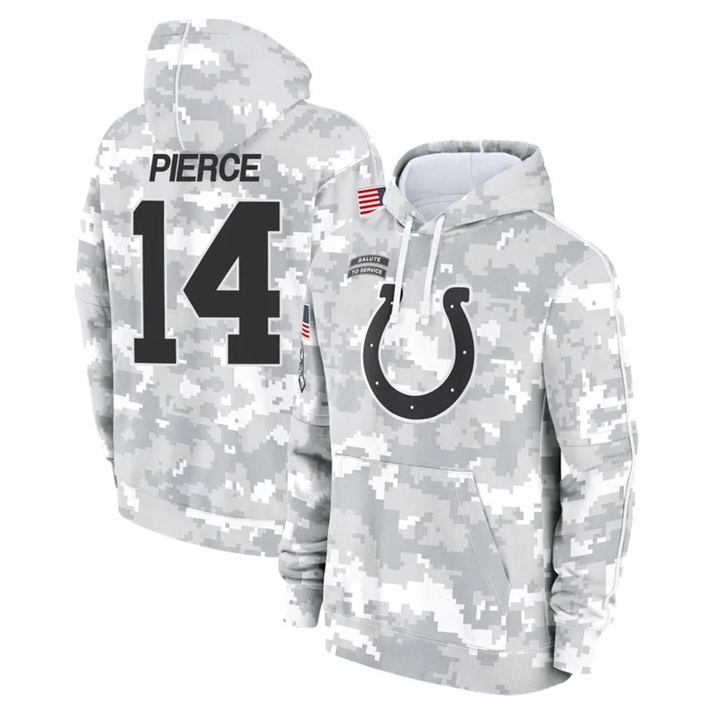 Jdoa IN.Colts #14 Alec Pierce Player Arctic Camo Salute to Service Hoodies Limited Game Stitched Jerseys