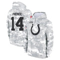 Jdoa IN.Colts #14 Alec Pierce Player Arctic Camo Salute to Service Hoodies Limited Game Stitched Jerseys