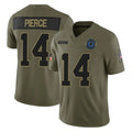 Jdoa IN.Colts #14 Alec Pierce Player Olive 2025 Salute To Service Limited Game Stitched Jerseys